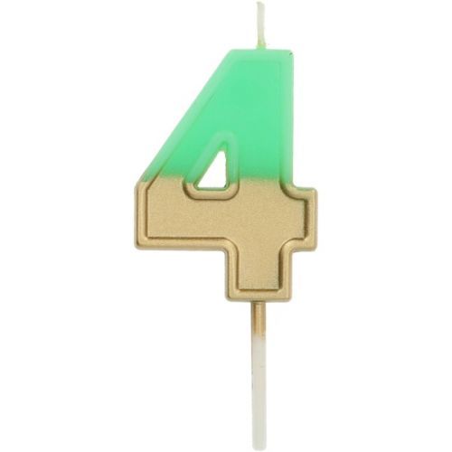 SVÍČKA číslice 4 zelená