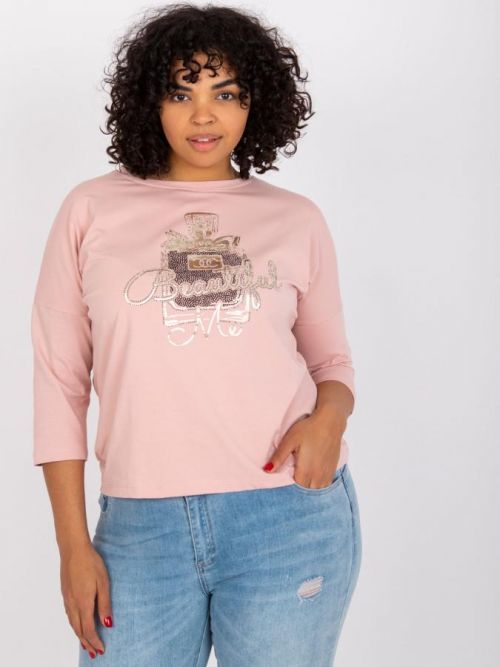 PUDROVÉ TRIČKO VICKEY S POTISKEM PARFÉMU 