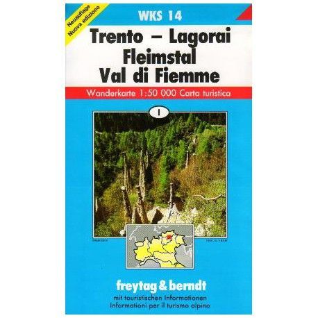 Freytag a Berndt WK S14 Trento, Lagorai, Fleimstal, Val di Fiemme 1:50 000 turistická mapa