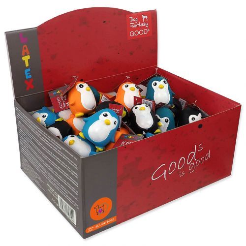 Displej hračky DOG FANTASY Latex Penguin 4 x 6 ks