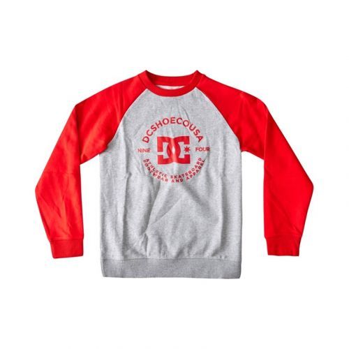 mikina DC - Dcstrpltrglncwb B Otlr Xssr Heather Grey/Racing Red (XSSR) velikost: 10/S