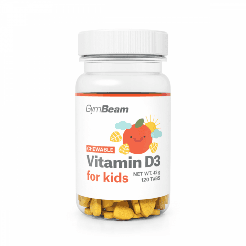 Vitamín D3, cucavé tablety pro děti 120 tab. pomeranč - GymBeam