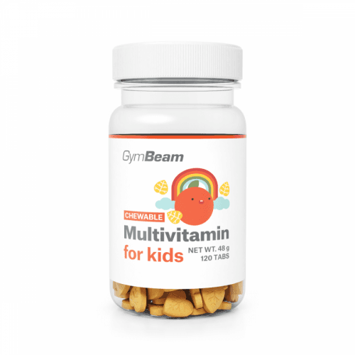 Multivitamin, tablety na cucání pro děti 120 tab. pomeranč - GymBeam