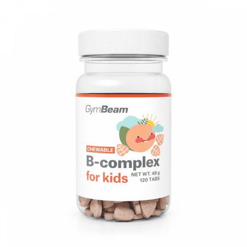 B-komplex, tablety na cucání pro děti 120 tab. meruňka - GymBeam