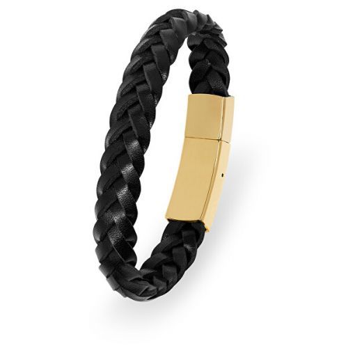 Troli Kožený náramek s pozlaceným zapínáním Leather 21 cm