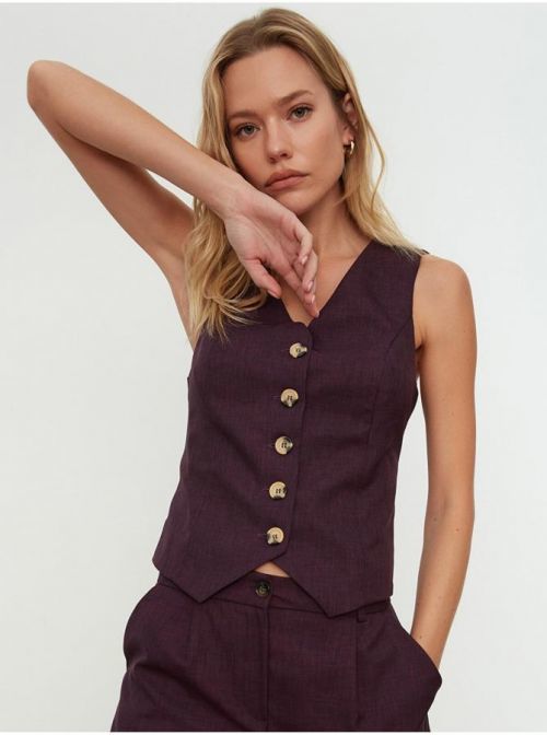 Fialová dámská vesta Trendyol