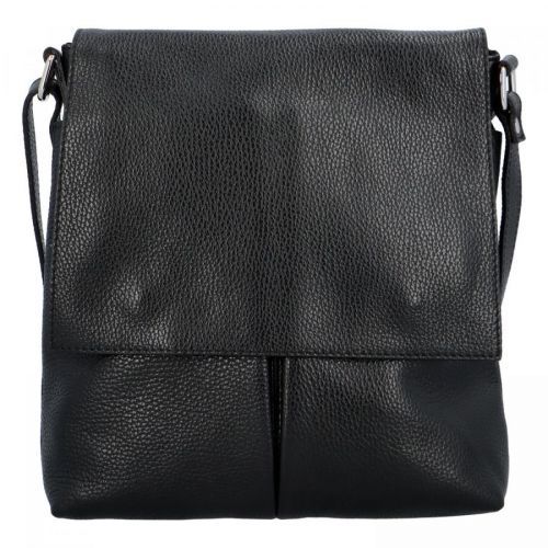 Stylová dámská kožená crossbody taška Carlon, černá