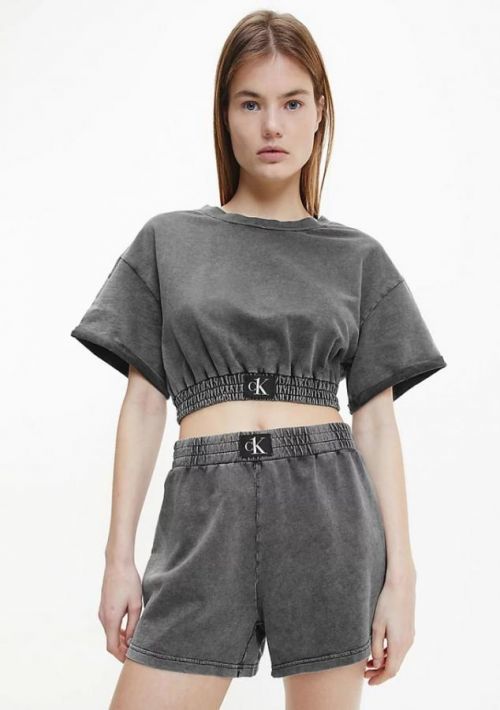 Dámský top Calvin Klein KW0KW01780 L Tm. šedá