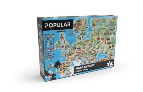 POPULAR Puzzle „Evropy“, 160 ks - CZ
