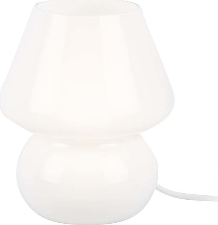 Bílá skleněná stolní lampa Leitmotiv Glass, výška 18 cm