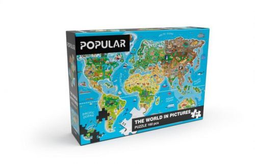 POPULAR Puzzle „Mapa světa“, 160 ks – AN