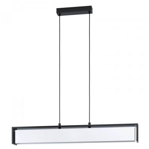 EGLO connect Valdelagrano-Z LED závěsné světlo, Obývací pokoj / jídelna, ocel, dřevo, textil, 33.6W, P: 100 cm, L: 10.5 cm