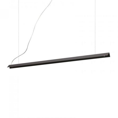 Ideallux Ideal Lux V-Line LED závěsné světlo černá, Obývací pokoj / jídelna, hliník, silikon, 25W, P: 110 cm, L: 3.4 cm, K: 3cm