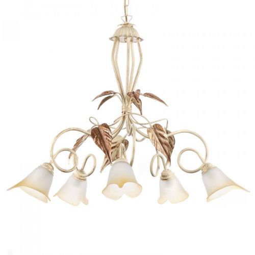 Euluna Závěsné světlo Vanda pět zdrojů, bronz, Obývací pokoj / jídelna, železo, sklo, E14, 6W, K: 62cm