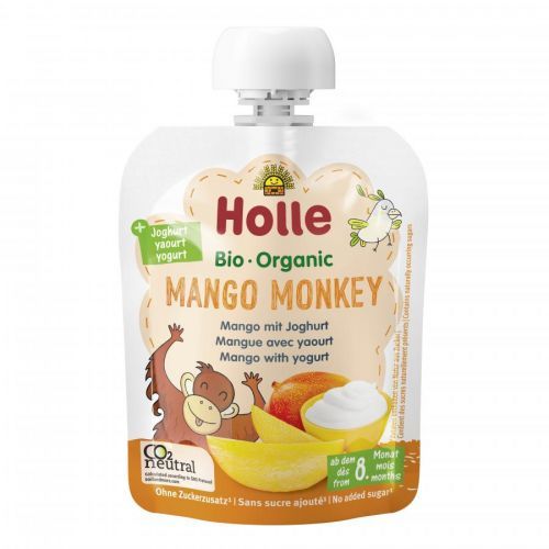 Holle Mango Monkey - bio dětské ovocné pyré s jogurtem 85 g