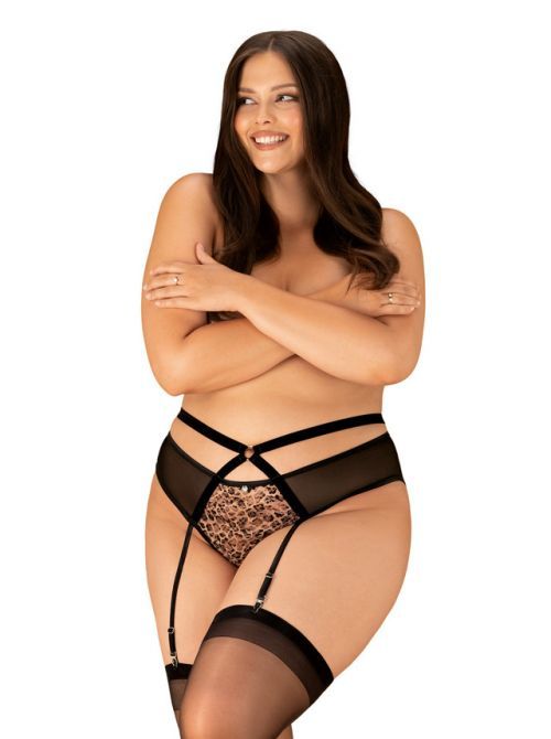 Jedinečný podvazkový pás Allunes garter belt 2XL/3XL - Obsessive