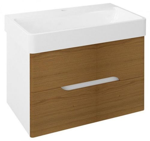 SAPHO MEDIENA umyvadlová skříňka 77x50,5x49cm, bílá mat/dub natural MD082