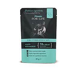 Kapsička FITMIN for Life Cat Pouch Sterilized salmon 85 g