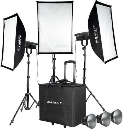 NanLite FS-150 set tří světel vč. stativů a softboxů