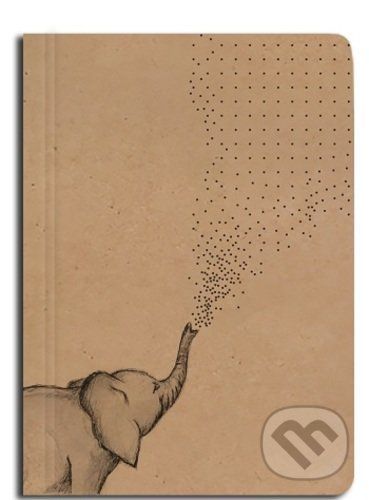 Notes tečkovaný A6 kraft Slon - Baloušek