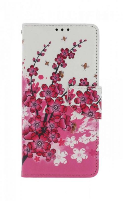 Pouzdro TopQ Realme C25Y knížkové Kytičky textil 70294
