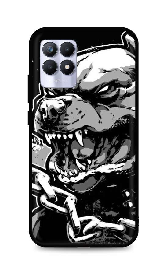 Kryt TopQ Realme 8i silikon Agressive Pitbull 70026