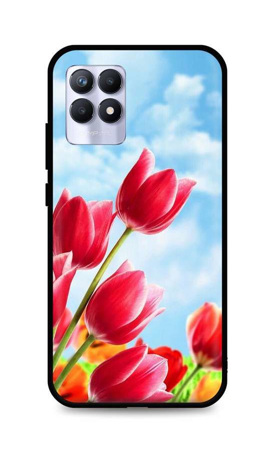 Kryt TopQ Realme 8i silikon Tulips 70018