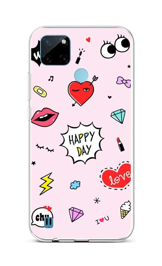 Kryt TopQ Realme C21Y silikon Happy Day 69919