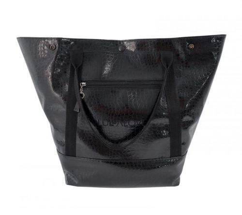 Lullalove Velká taška shopperka - Krokodýl Černá eko kůže