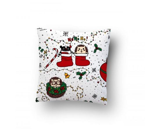 Lullalove Potah na polštář 40x40cm Vánoční Ježek