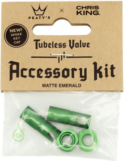 Peaty's X Chris King (Mk2) Emerald Tubeless Valves Accessory Kit uni