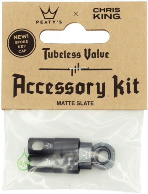 Peaty's X Chris King (Mk2) Slate Tubeless Valves Accessory Kit uni