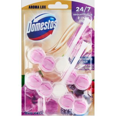 DOMESTOS Aroma Lux, Hibiscus oil & Wild Berries, Toaletní osvěžovací blok 2 x 55 g