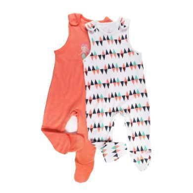 pink or blue Oblek Romper 2-pack orange