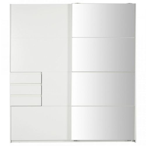 Skříň S Posuvnými Dveřmi Oldenburg Bílá/zrcadlo
