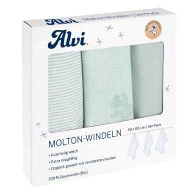 Alvi ® Molton plenky 3-pack Teddy 1961 80 x 80 cm