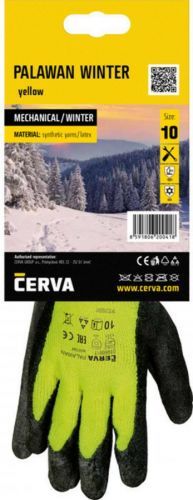 Cerva PALAWAN WINTER blistr latex Rukavice povrstvené zimní žlutá 10 XL