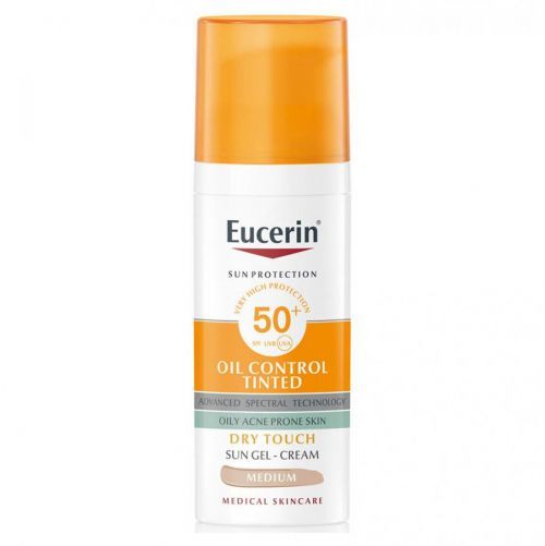 EUCERIN Sun OilControlTinted Krémový gel na opalování na obličej SPF50+ tmavý 50 ml
