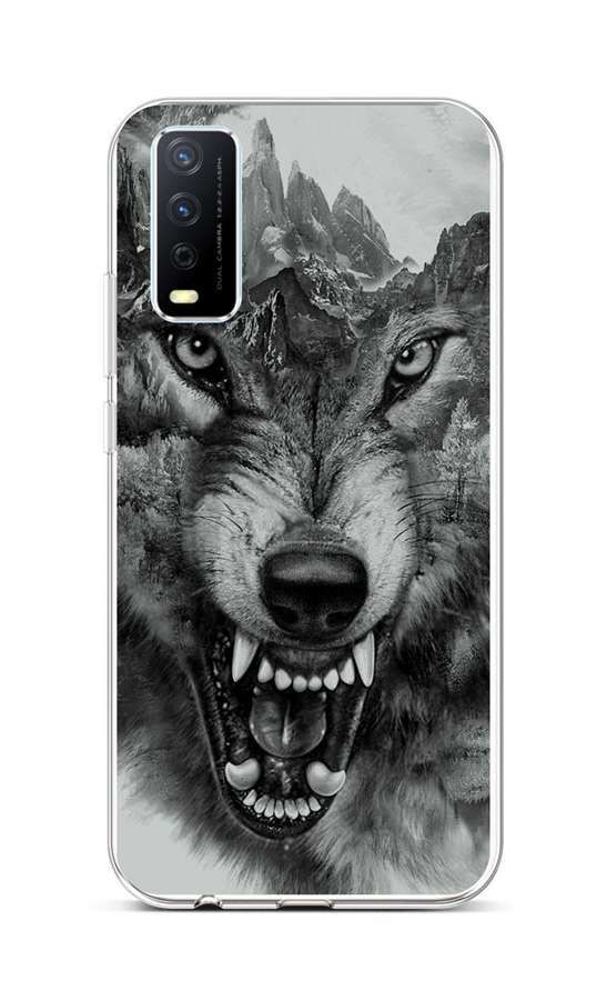 Kryt TopQ Vivo Y11s silikon Černobílý vlk 70100