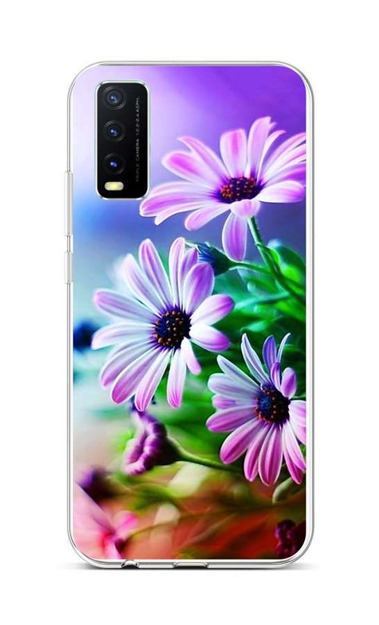 Kryt TopQ Vivo Y20s silikon Fialové květy 70170