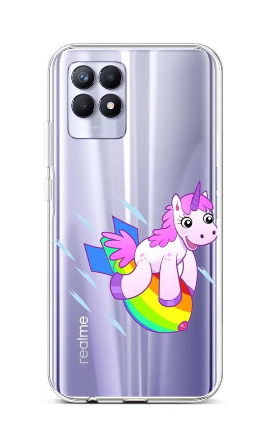 Kryt TopQ Realme 8i silikon Flying Unicorn 69883
