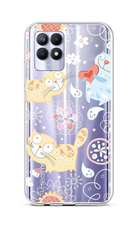 Kryt TopQ Realme 8i silikon Happy Cats 69838