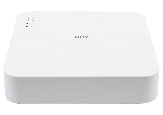 UNV NVR 4 PoE kanály (max. 54W), 64Mbps, H.265, 1x HDD, vstup 8 Mpix, 4K UHD, 1x 10/100Mbps, 2x USB 2.0, audio, NVR301-04LS3-P4