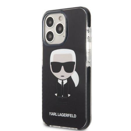 KLHCP13LTPEIKK Karl Lagerfeld TPE Full Body Ikonik Kryt pro iPhone 13 Pro Black