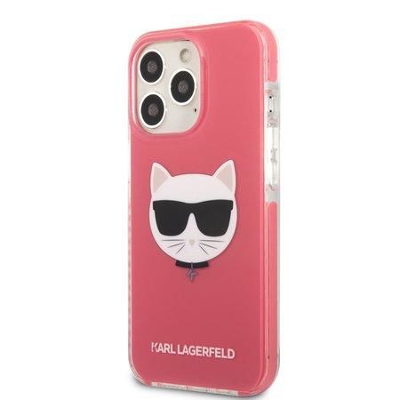 KLHCP13LTPECPI Karl Lagerfeld TPE Choupette Head Kryt pro iPhone 13 Pro Fuchsia