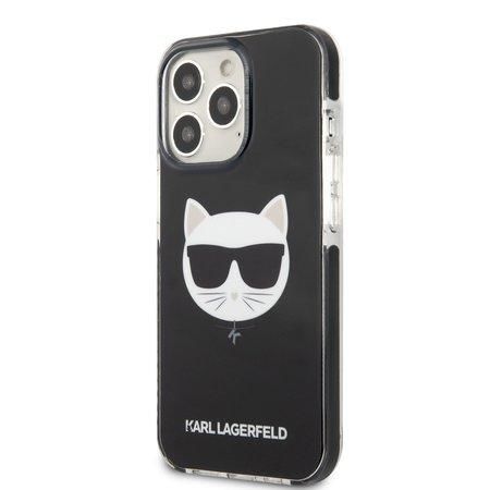 KLHCP13LTPECK Karl Lagerfeld TPE Choupette Head Kryt pro iPhone 13 Pro Black