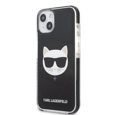 KLHCP13MTPECK Karl Lagerfeld TPE Choupette Head Kryt pro iPhone 13 Black