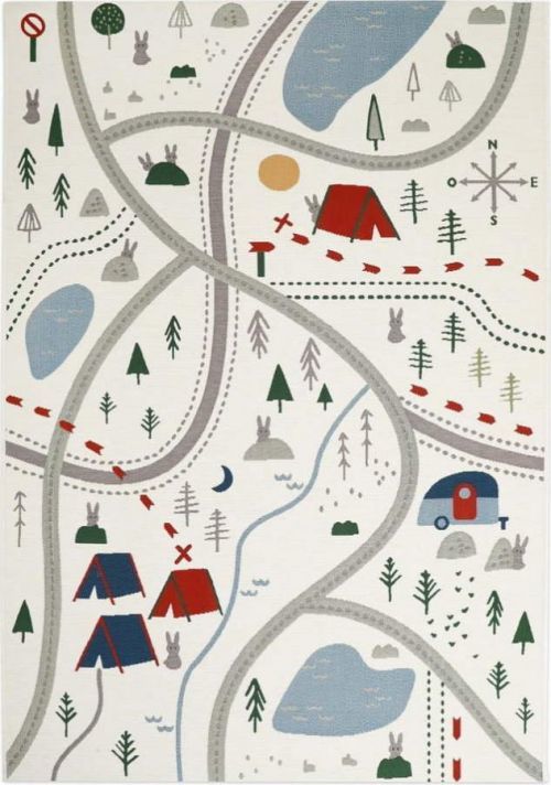 Dětský koberec Nattiot Little Camper, 123 x 180 cm