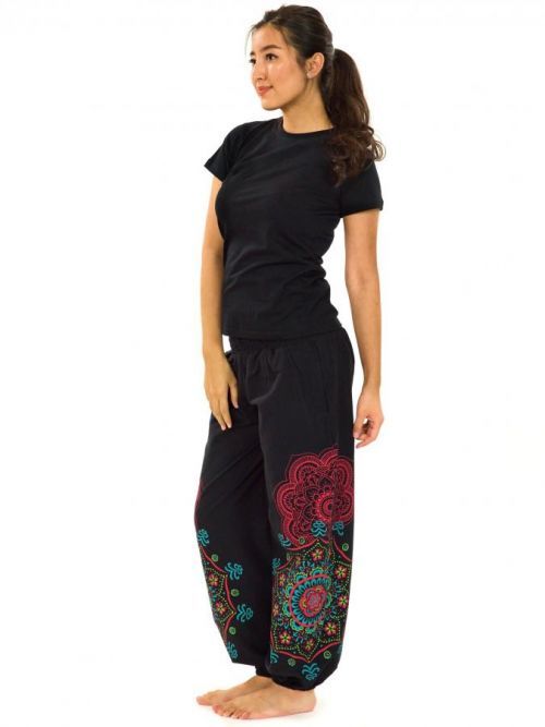 Himalife Kalhoty Makaha - černá s barvami Velikost: S/M