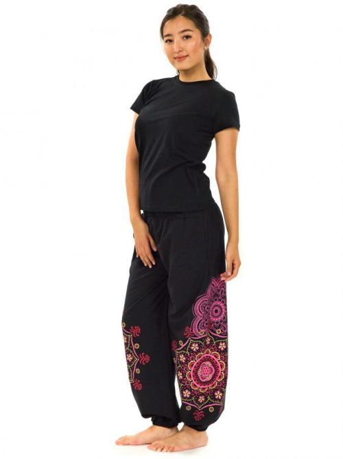 Himalife Kalhoty Makaha - černá s růžovou Velikost: S/M